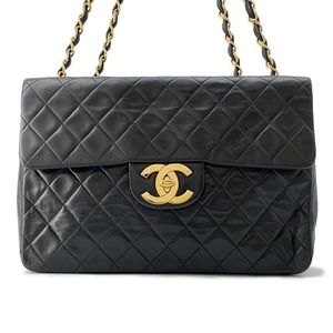 Chanel Big Matelasse Single Flap Lambskin Shoulder Bag Black
